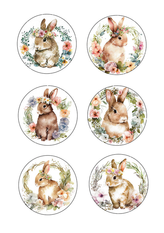 Easter Rabbit Icing Sheet Cookie Toppers #2