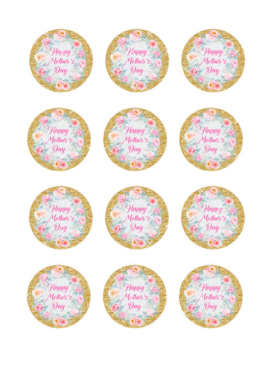 Mother's Day Icing Sheet Cupcake Toppers #4