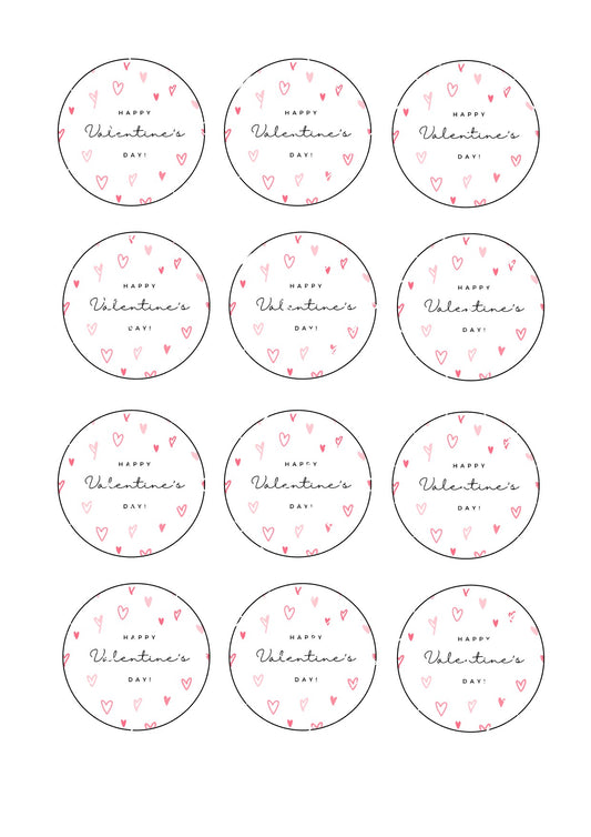 Happy Valentines Day #9 Icing Sheet Cupcake Toppers