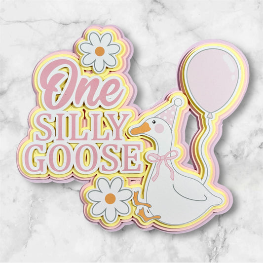 One Silly Goose Card Cake Topper