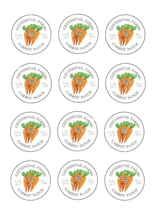 Carrot Patch Icing Sheet Cupcake Toppers