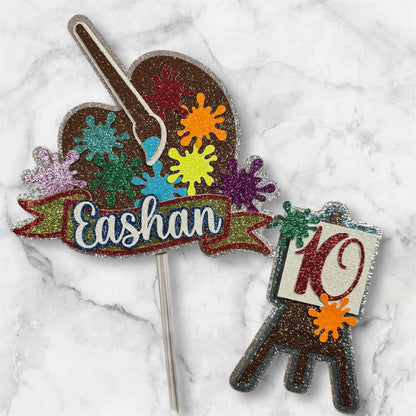 Paint Artist Cake Topper Set