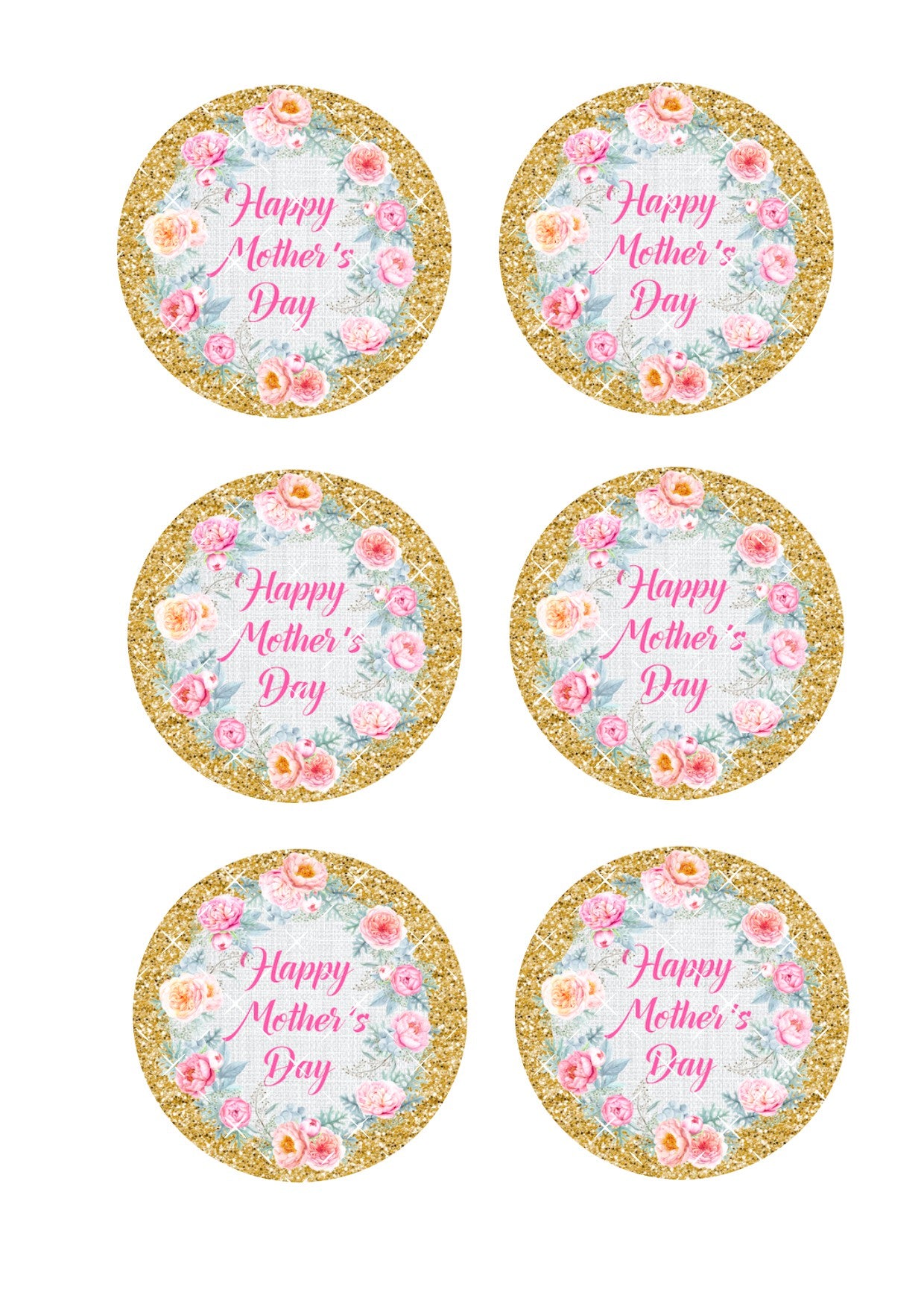 Mother's Day Icing Sheet Cookie Toppers #4