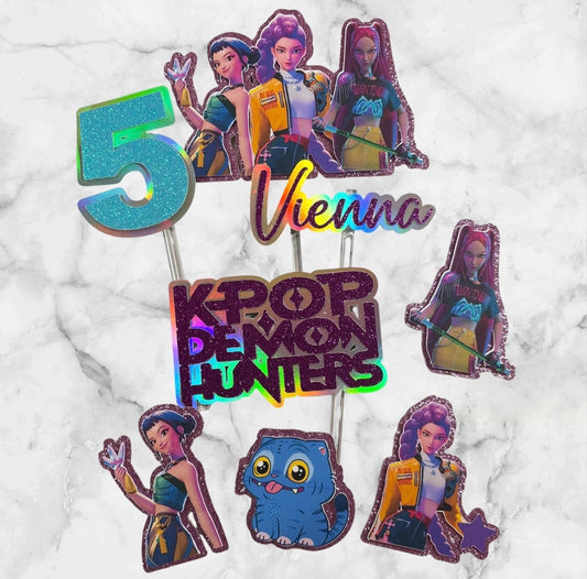 K Pop Glitter Card Topper Set #4