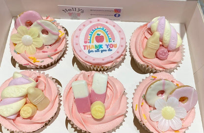 Thank you for all you do Teacher Icing Sheet Cupcake Toppers