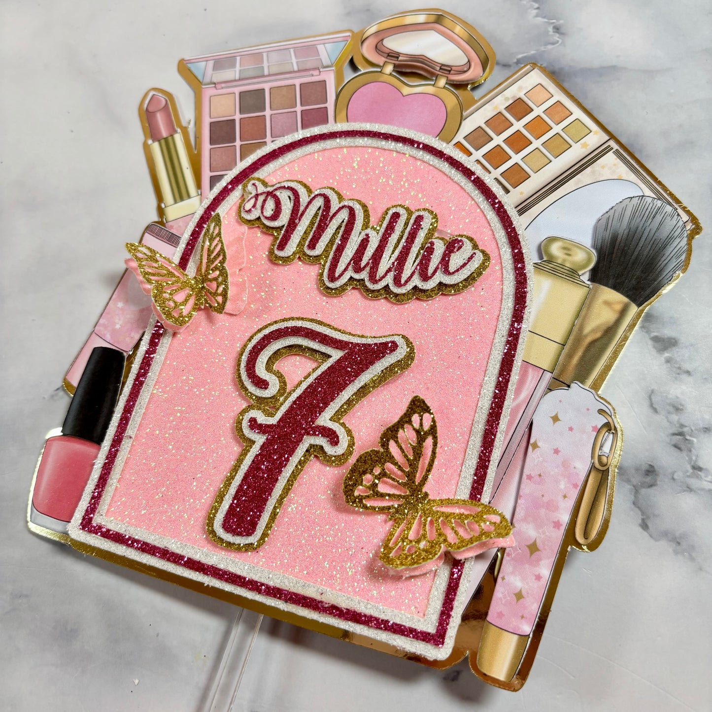 Pamper Party Make Up #2 Card Cake Topper