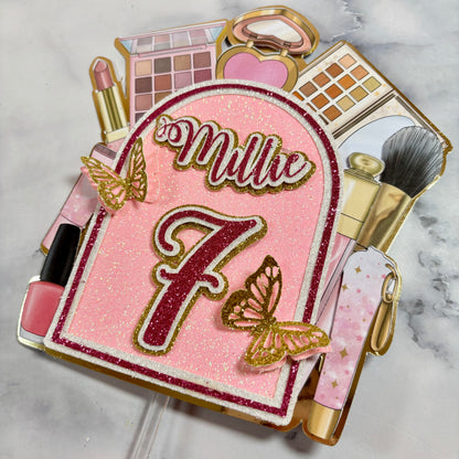 Pamper Party Make Up #2 Card Cake Topper