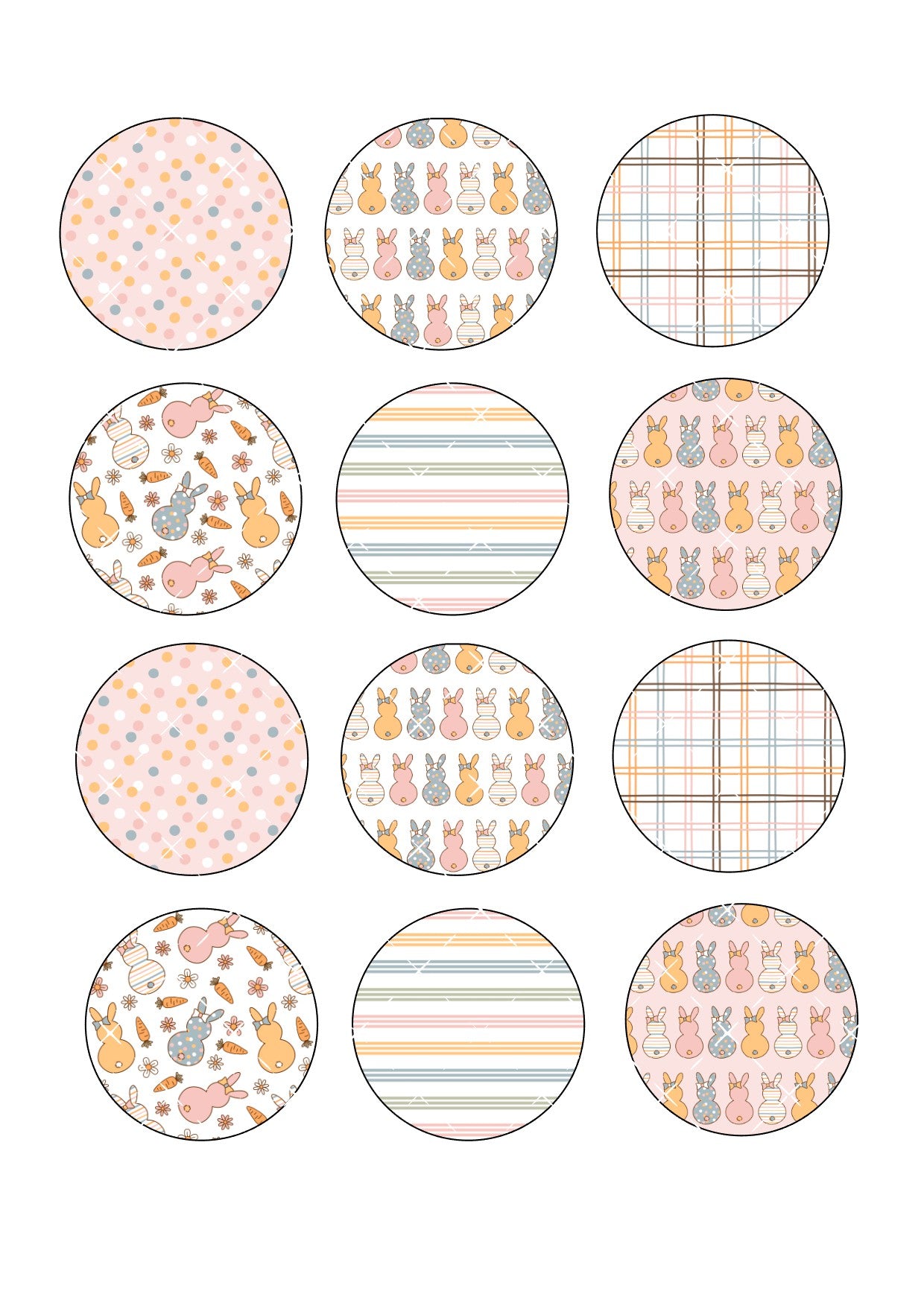 Easter Icing Sheet Cupcake Toppers #2