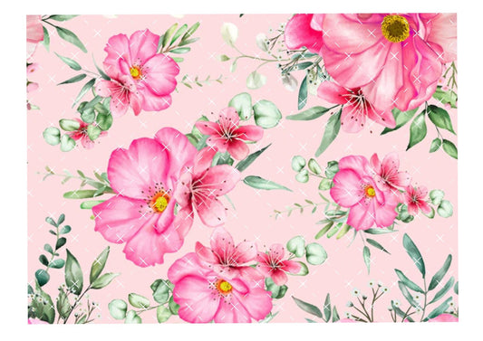 Pink Floral #2 Icing Sheet Wrap