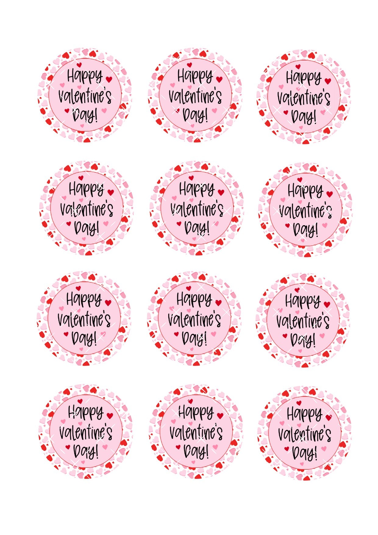 Happy Valentines Day #14 Icing Sheet Cupcake Toppers