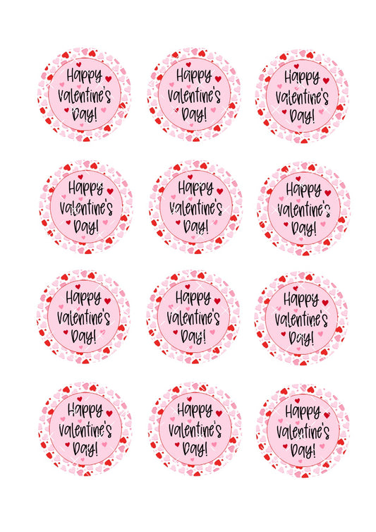 Happy Valentines Day #14 Icing Sheet Cupcake Toppers