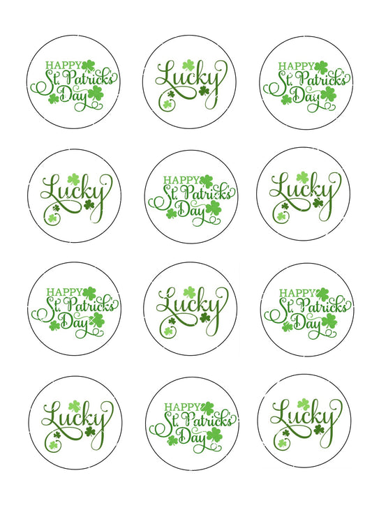 St Patricks Day Icing Sheet Cupcake Toppers #1