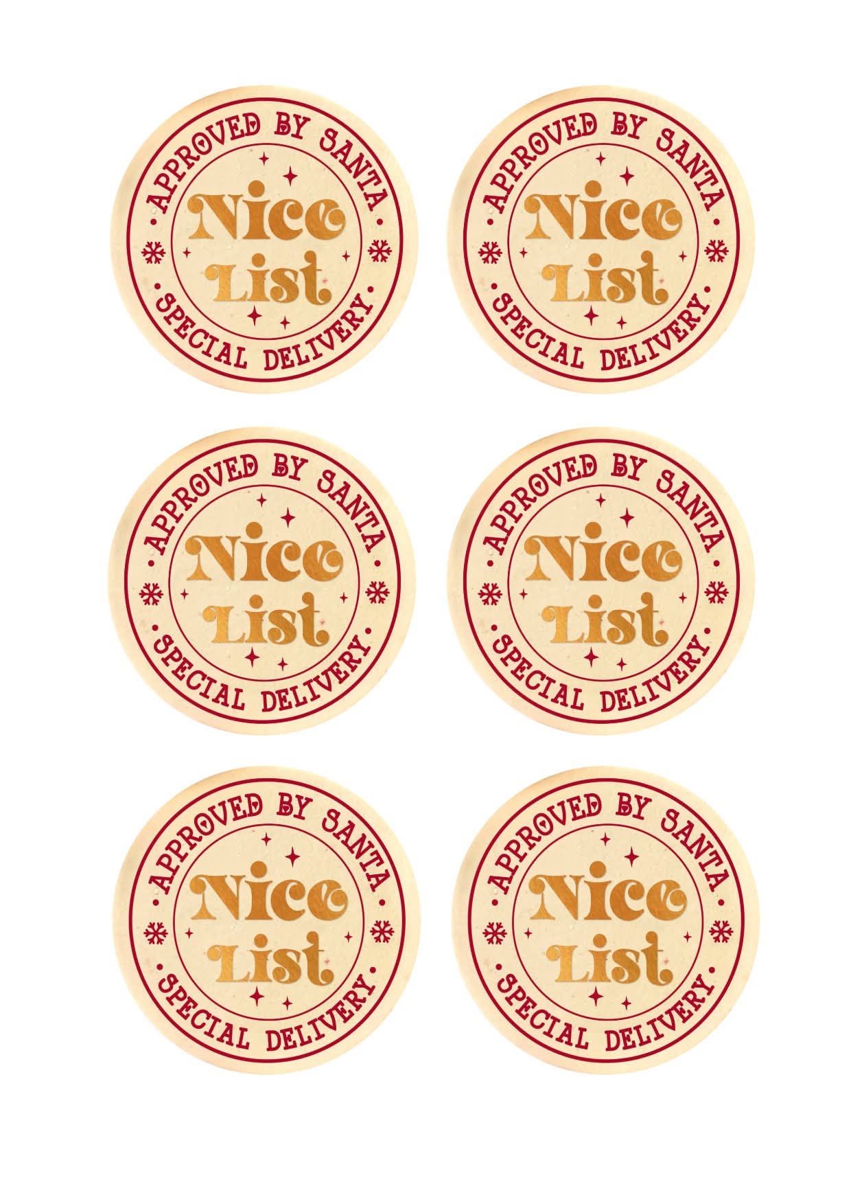 Approved by Santa Cookie Toppers