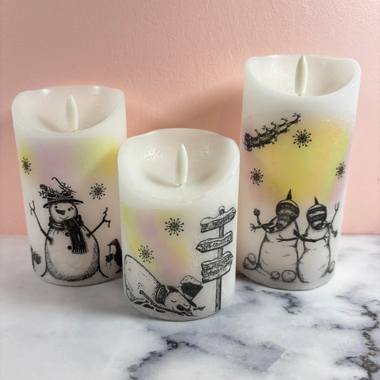 Snowman Northern Lights  - LED Candles