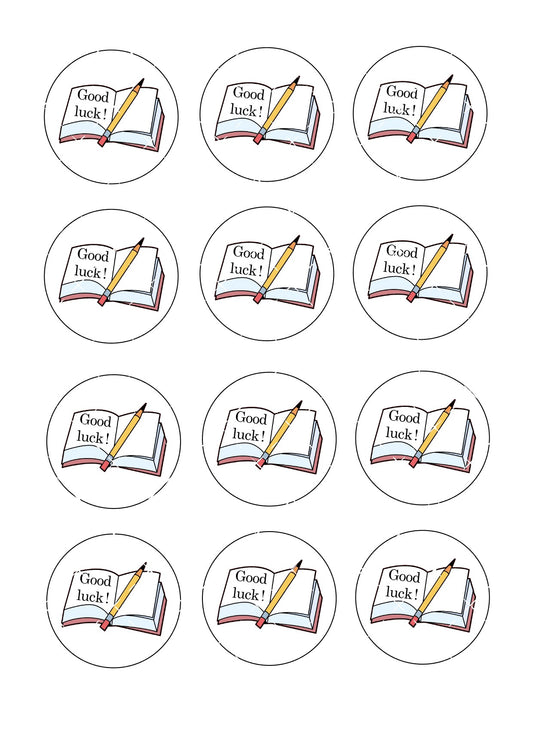 Good Luck Exam Icing Sheet Cupcake Toppers