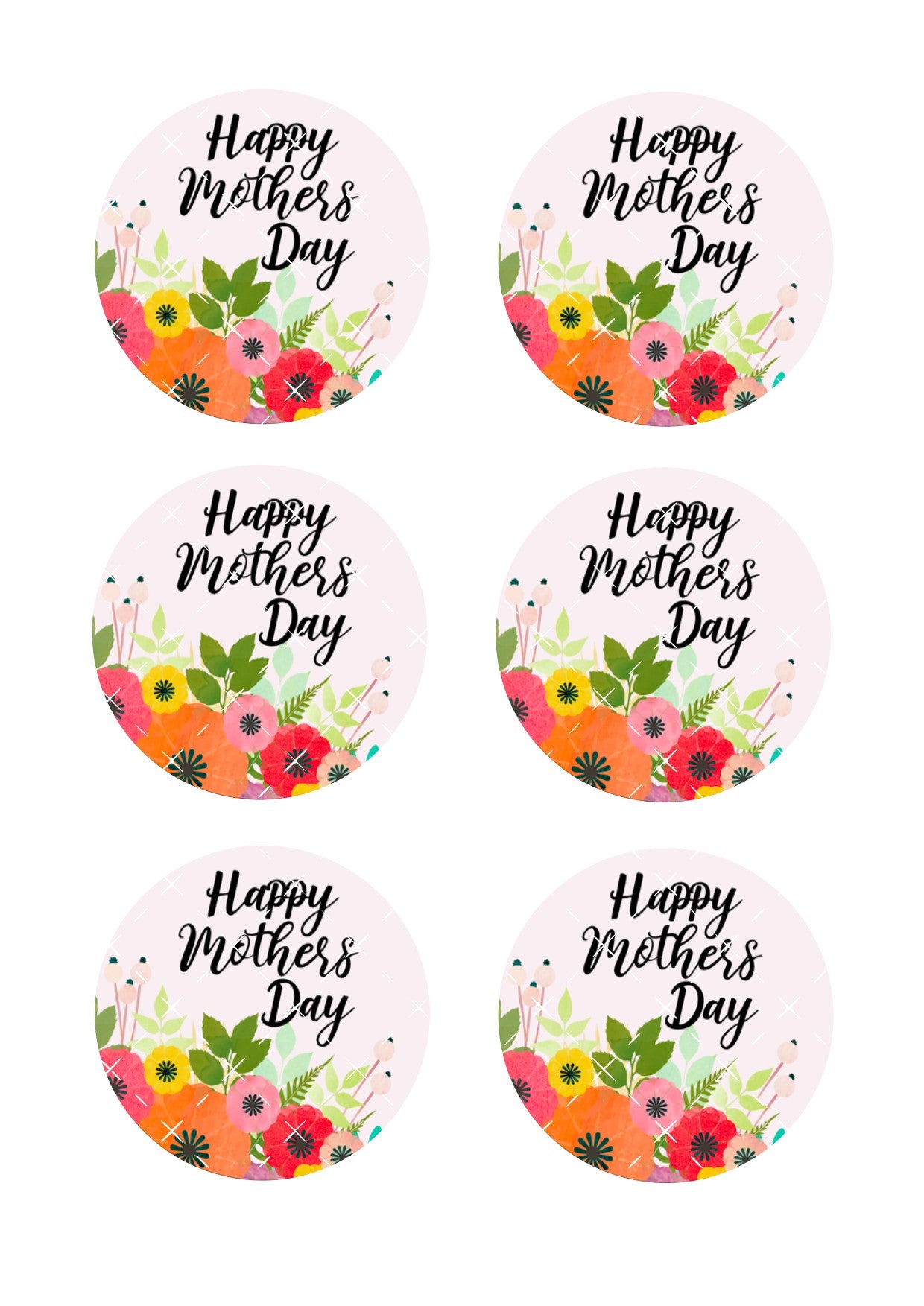 Mother's Day Icing Sheet Cookie Toppers #3