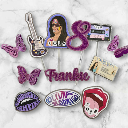 Olivia Rodrigo Glitter Card Topper Set