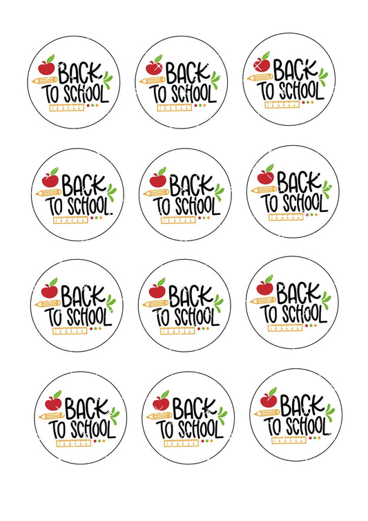 Back to school Icing Sheet Cupcake Toppers