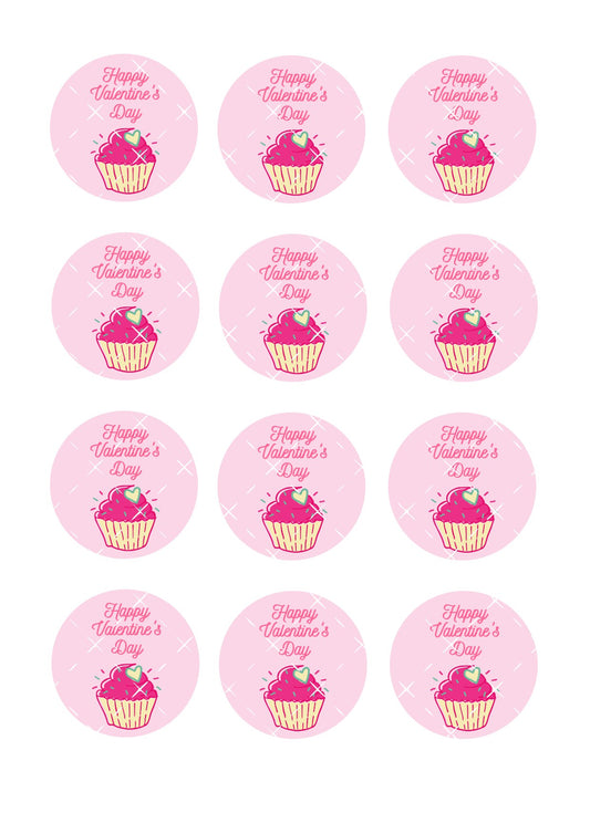 Happy Valentines #11 Icing Sheet Cupcake Toppers