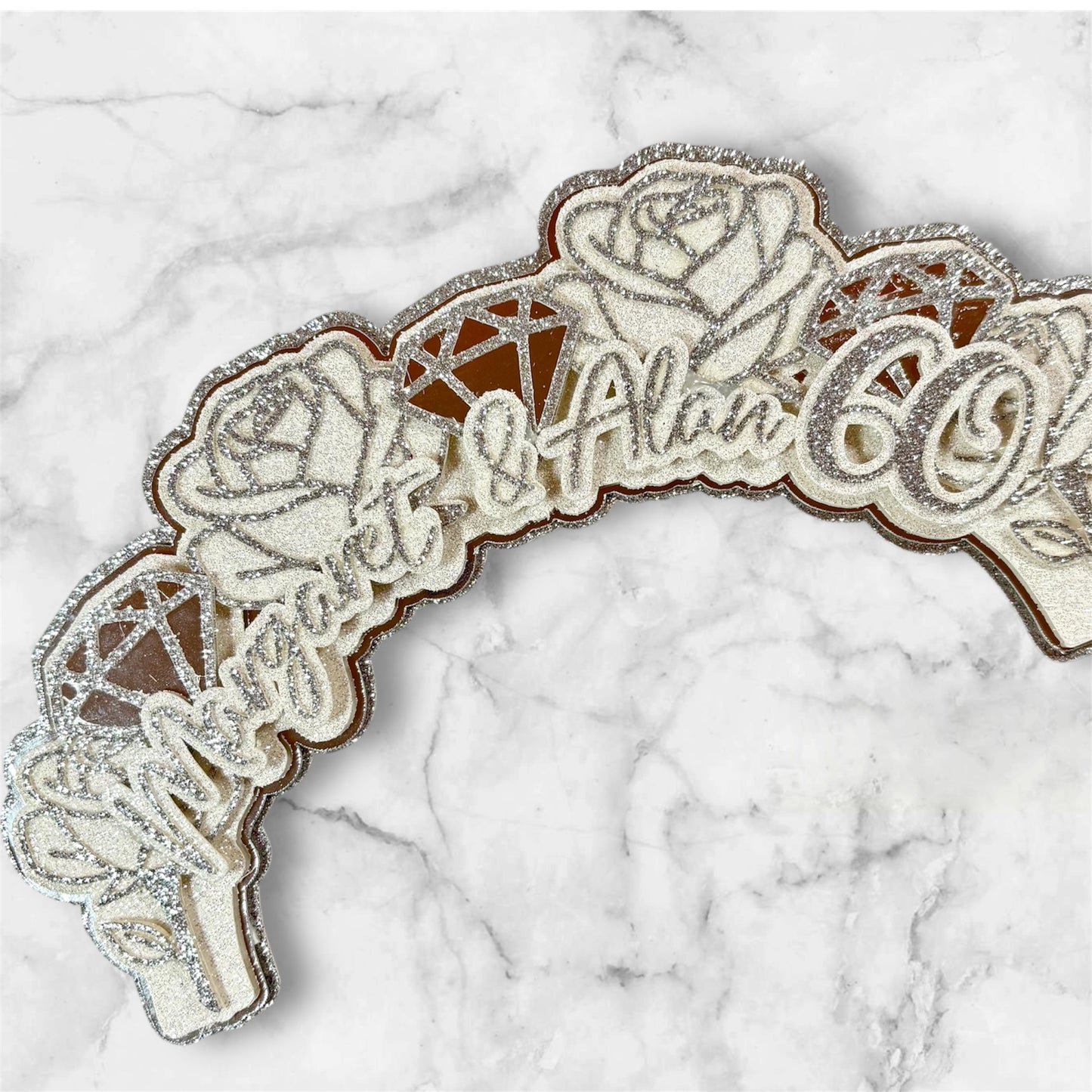 Diamond Anniversary Arch Cake Topper