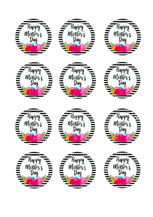 Mother's Day Icing Sheet Cupcake Toppers #1