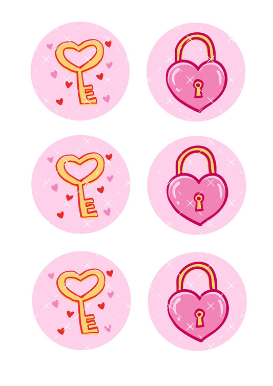 Lock and Key Icing Sheet Cookie Toppers