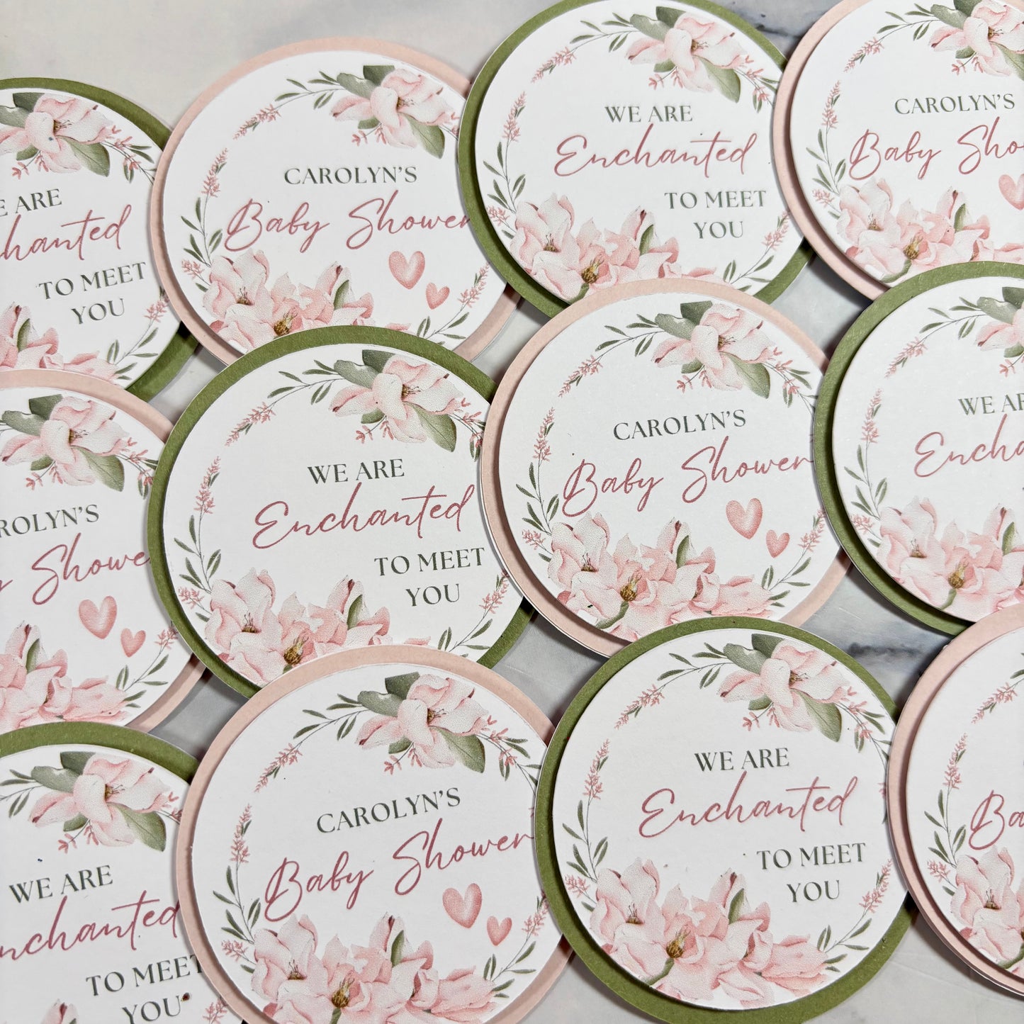 Enchanted Baby Shower Card Cupcake Toppers