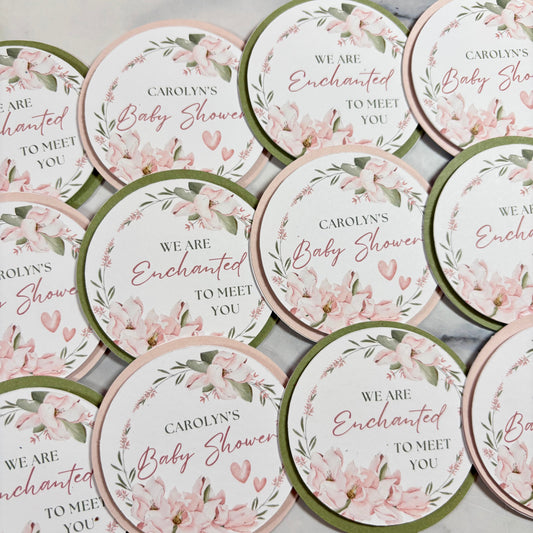 Enchanted Baby Shower Card Cupcake Toppers