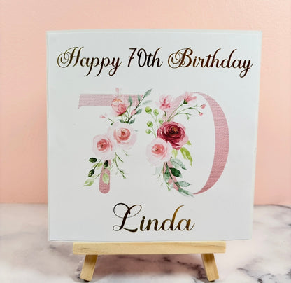 Floral Age Birthday Foil Card