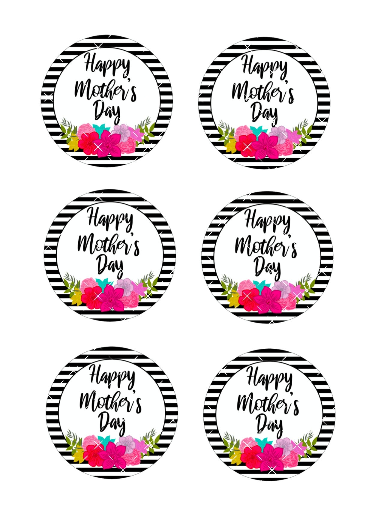 Mother's Day Icing Sheet Cookie Toppers #1