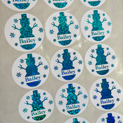 Personalised Christmas Gift Foil Stickers