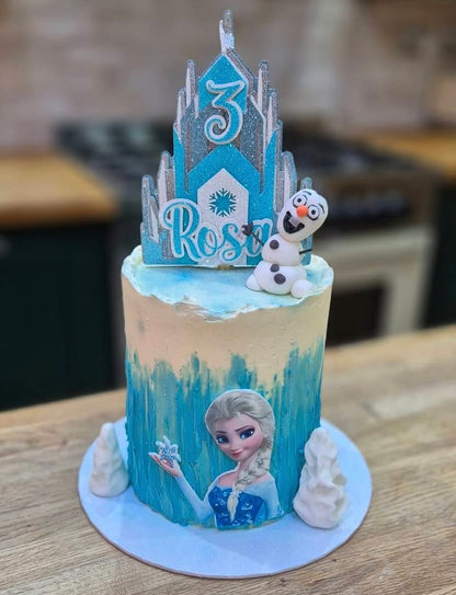 3D Layered Ice Queen Castle #1 Glitter Card Cake Topper
