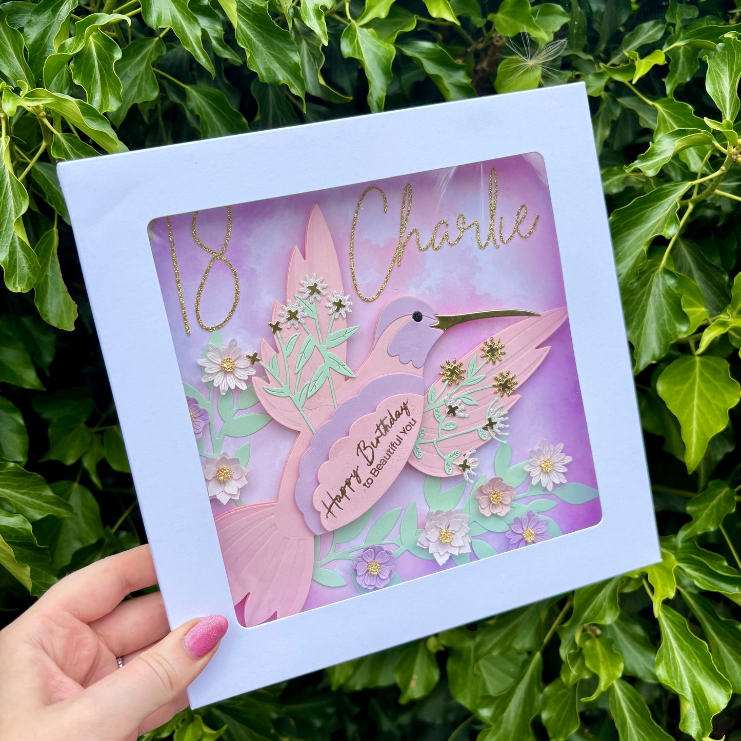 Floral Hummingbird Card