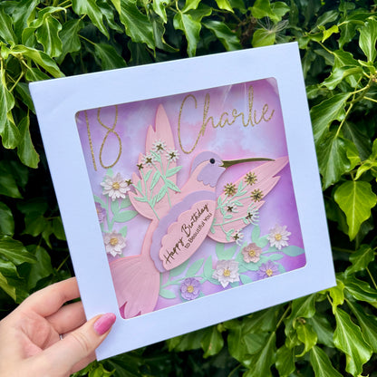 Floral Hummingbird Card