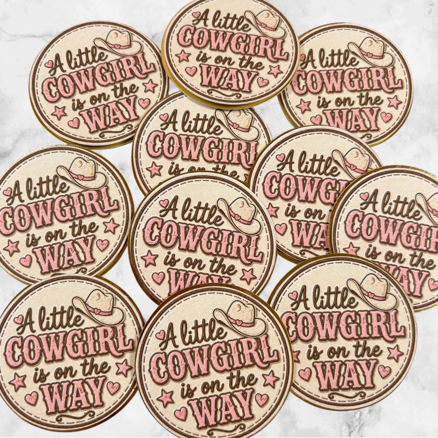 Cowgirl/Cowboy Baby Shower Cake Toppers