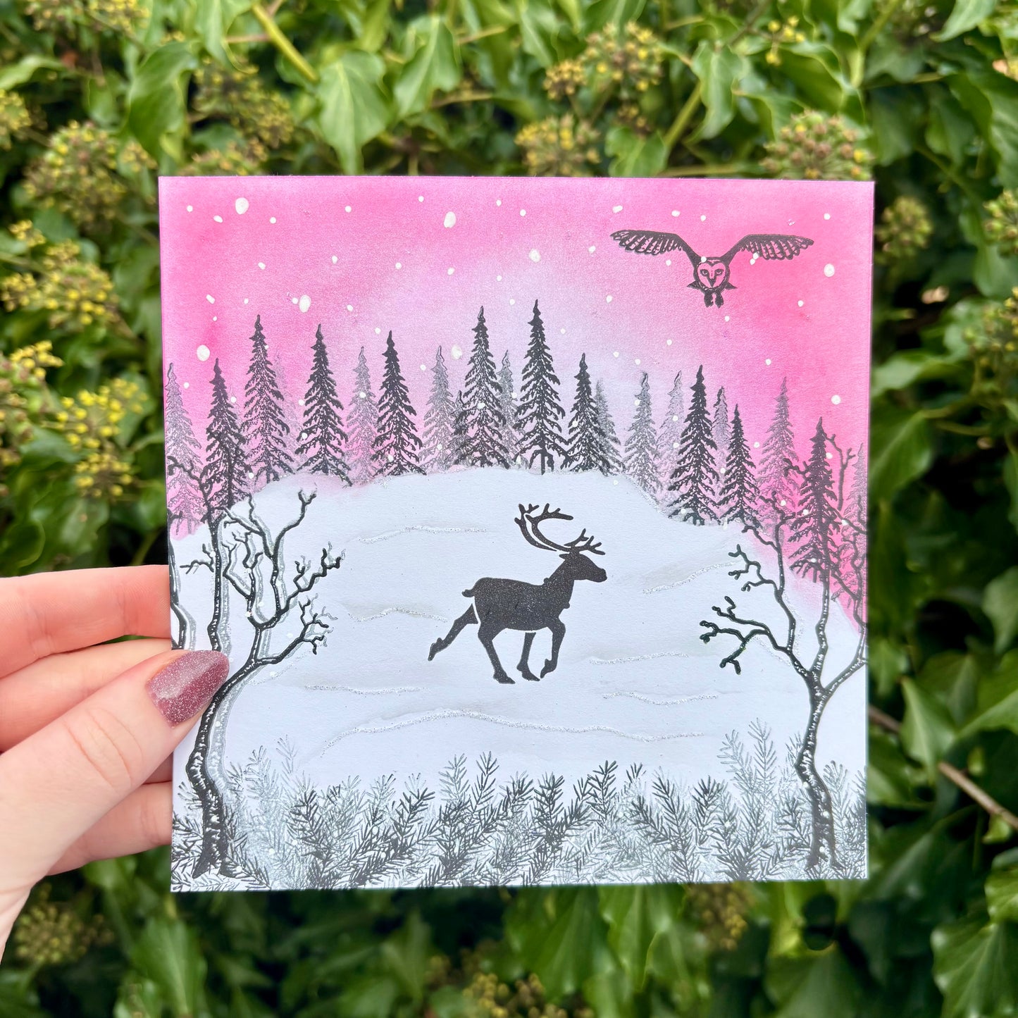 Hand Stamped Christmas Card 2025 #2