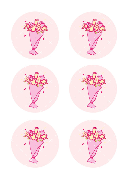 Flower Bouquet Icing Sheet Cookie Toppers