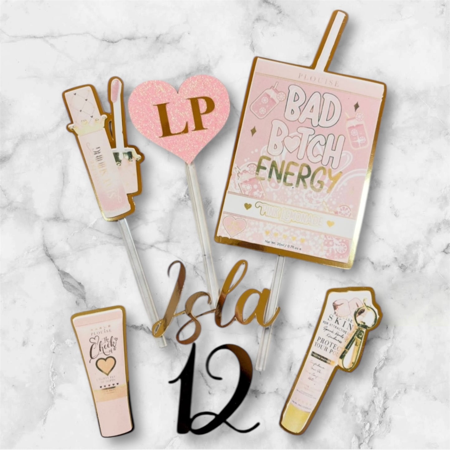 P Louise Card Cake Topper Set #4