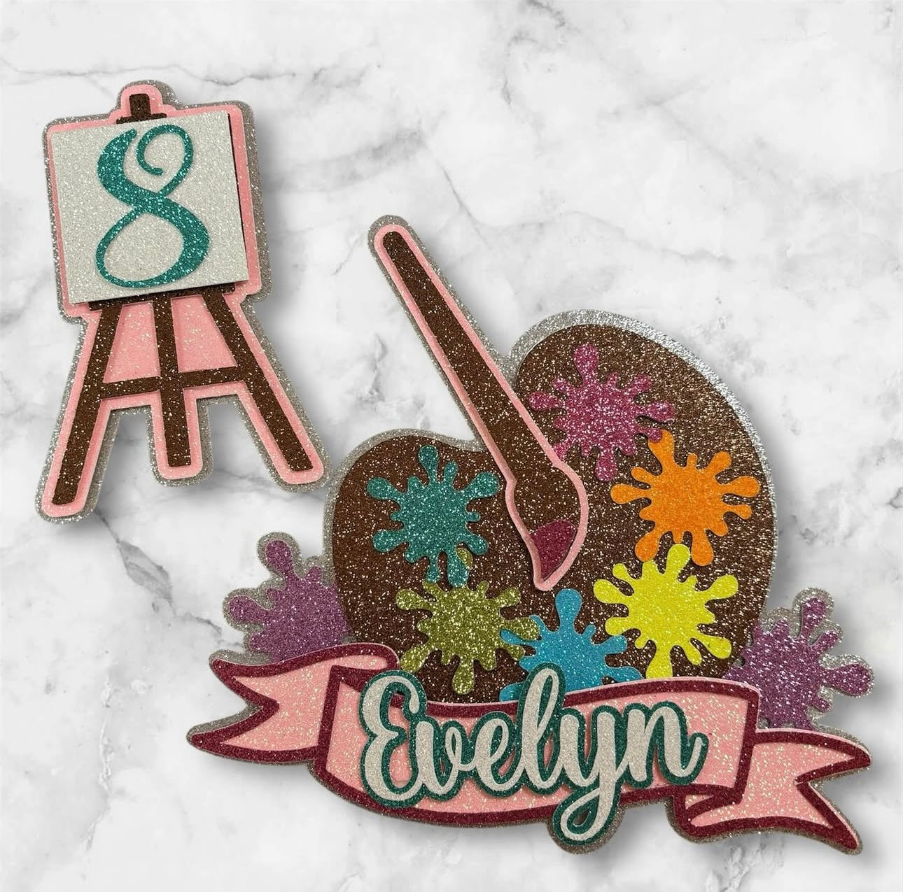 Paint Artist Cake Topper Set