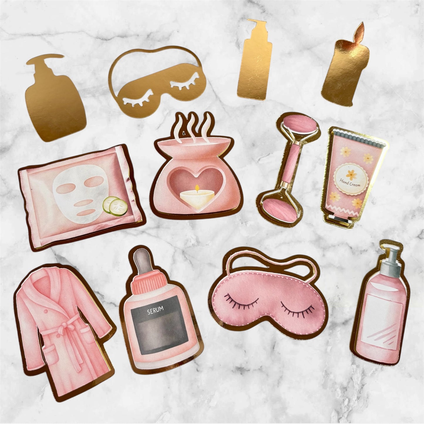 Spa Pamper Card Cupcake Toppers