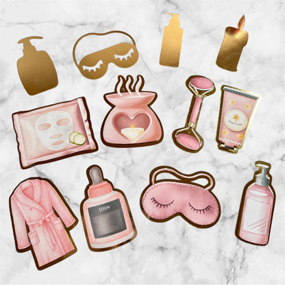 Spa Pamper Card Cupcake Toppers