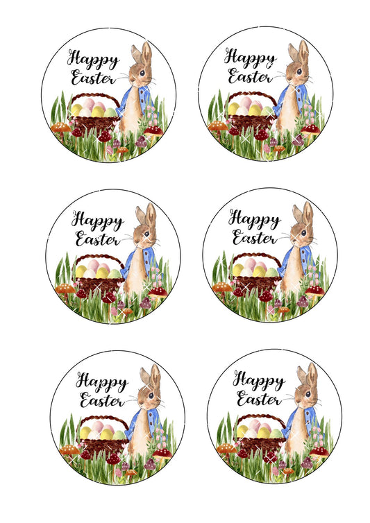 Happy Easter Bunny Icing Sheet Cookie Toppers