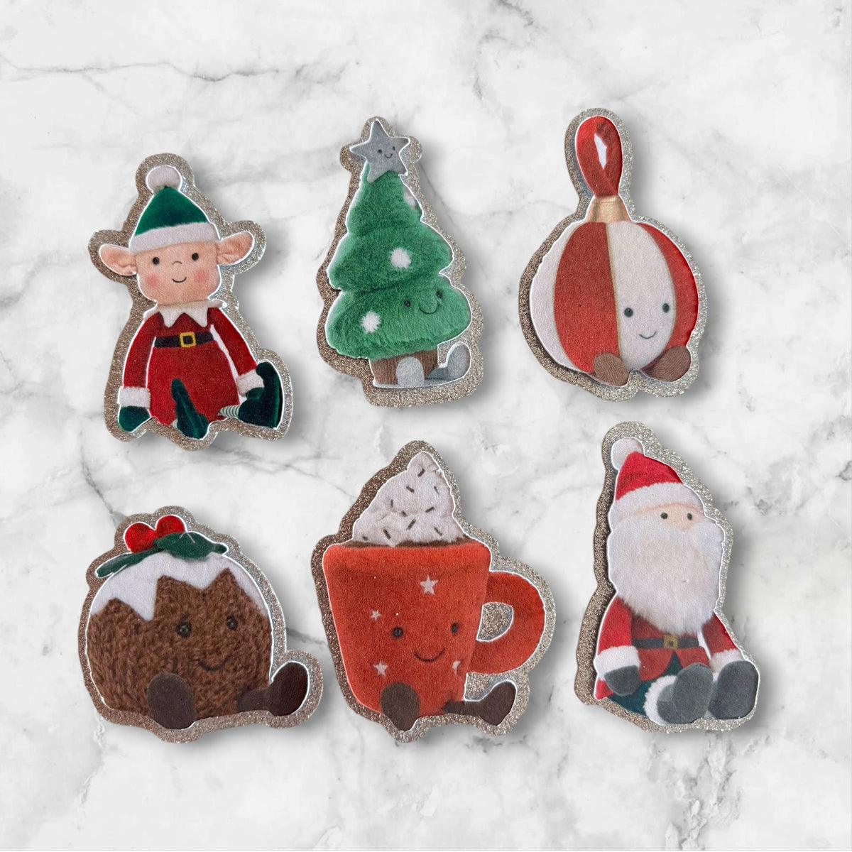 Christmas Jellycat Card Cupcake Toppers