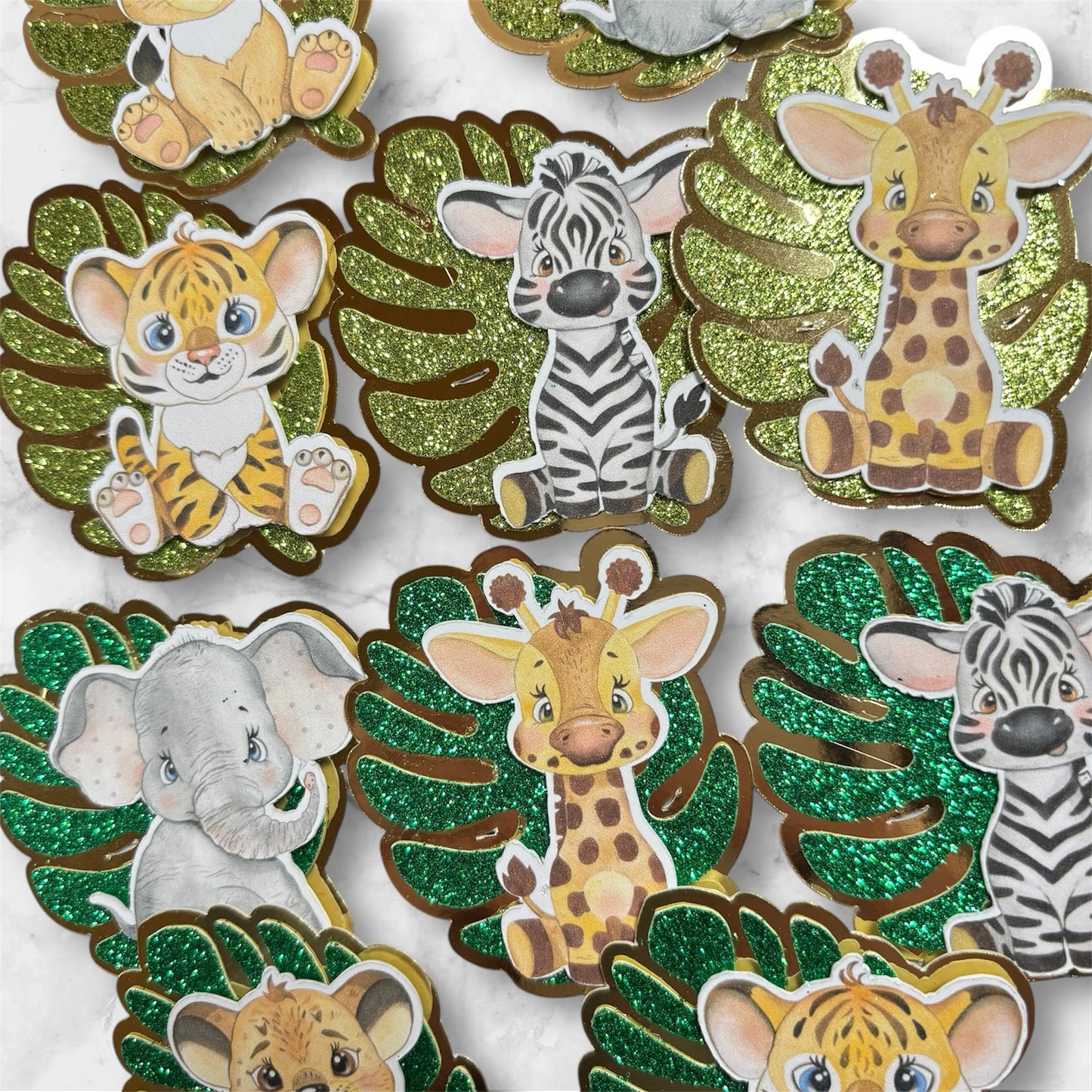 Safari Animal #2 Card Cupcake Toppers