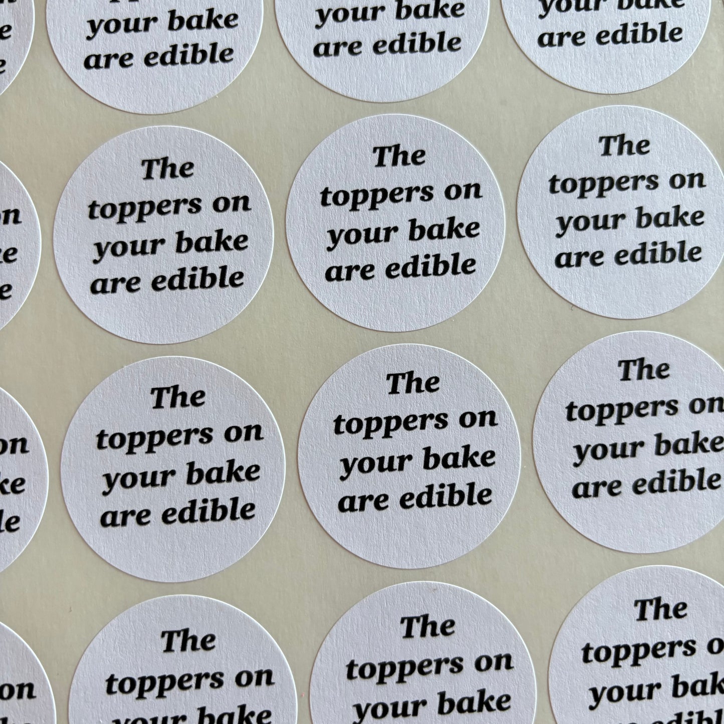 Edible Toppers Stickers