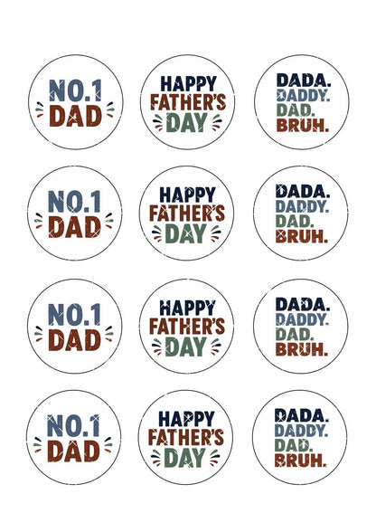 Bruh Father’s Day Icing Sheet Cupcake Toppers