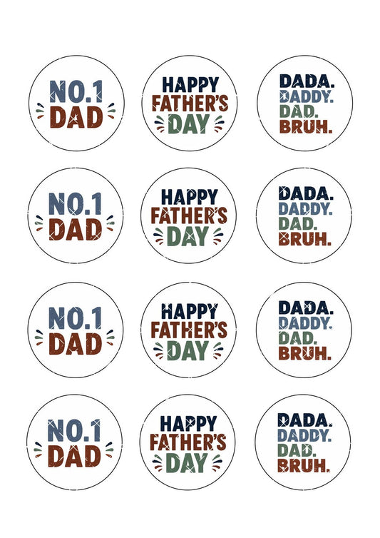 Bruh Father’s Day Icing Sheet Cupcake Toppers