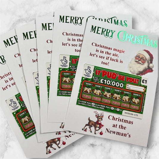 Personalised Christmas Scratch Card Holders