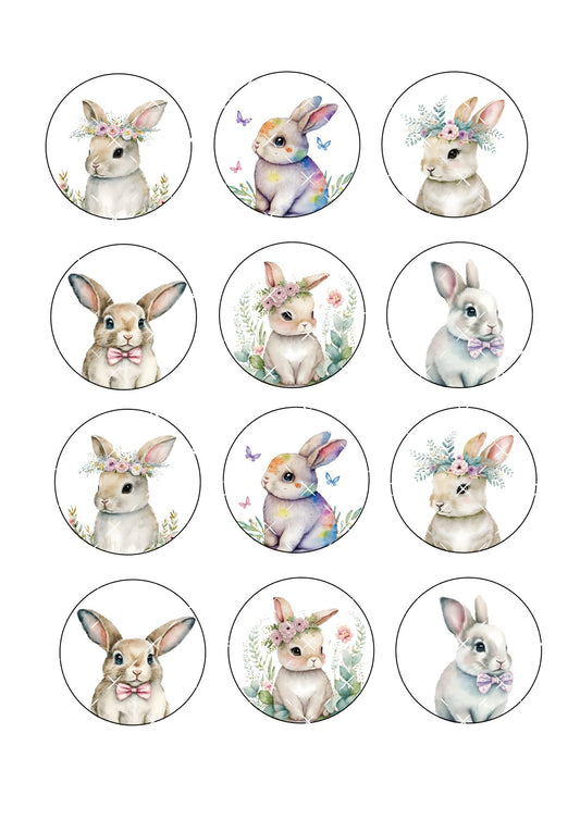 Rabbit Icing Sheet Cupcake Toppers