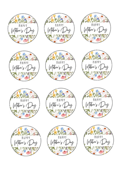 Mother's Day Icing Sheet Cupcake Toppers #12